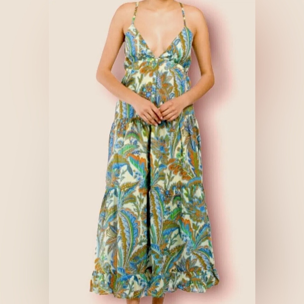 House of Harlow 1960 paisley print tiered maxi